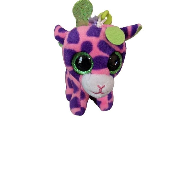 Gilbert GiraffeBeanie BooClip 5 inch - Stuffed Animal by Ty Glitter eyes - Picture 1 of 12